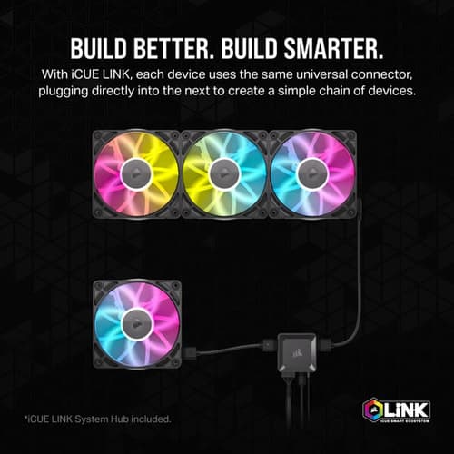 Corsair iCUE Link RX120 RGB 120mm PWM White Cabinet Fan (Triple Pack)